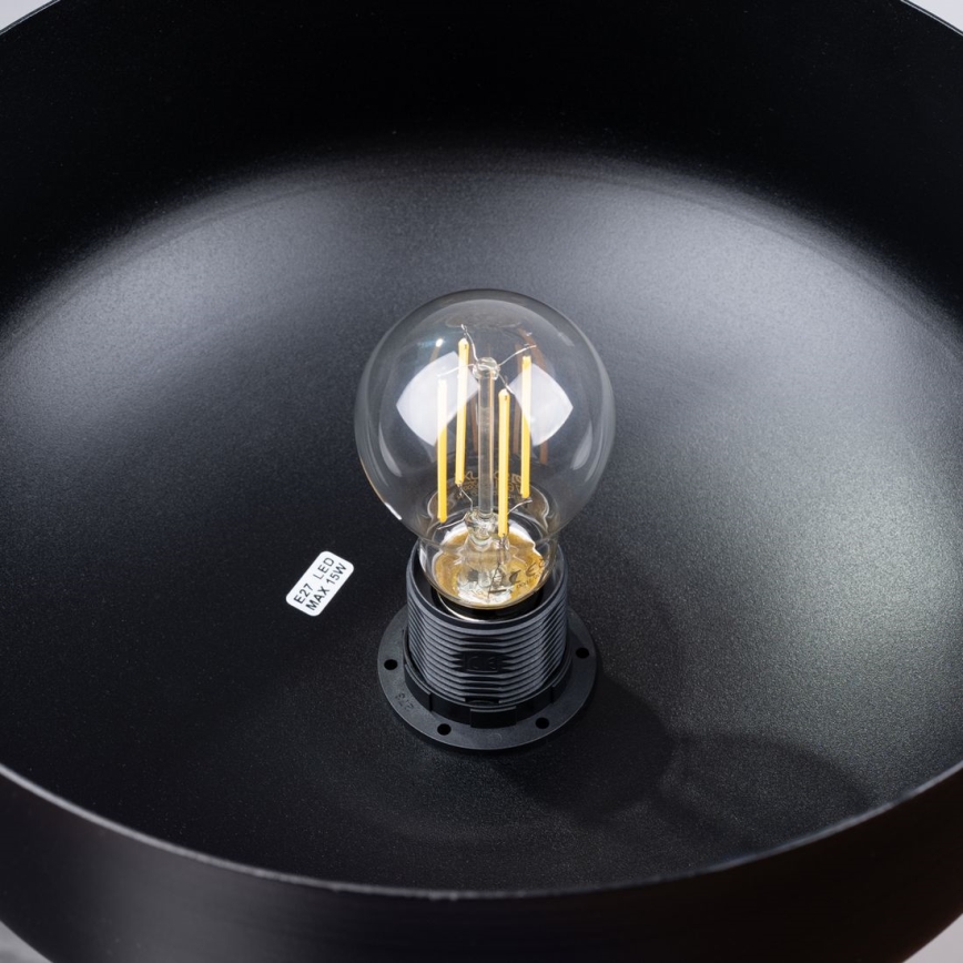 Candeeiro suspenso MARION 1xE27/15W/230V diâmetro 29,5 cm preto