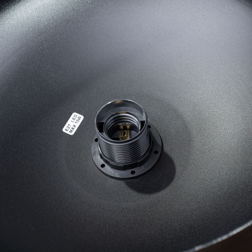 Candeeiro suspenso MARION 1xE27/15W/230V diâmetro 29,5 cm preto