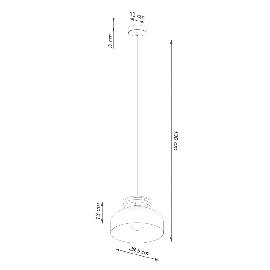 Candeeiro suspenso MARION 1xE27/15W/230V diâmetro 29,5 cm preto