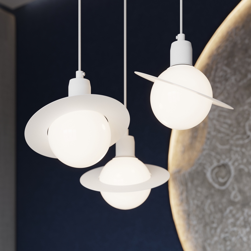 Candeeiro suspenso HYPERION 1xG9/8W/230V branco
