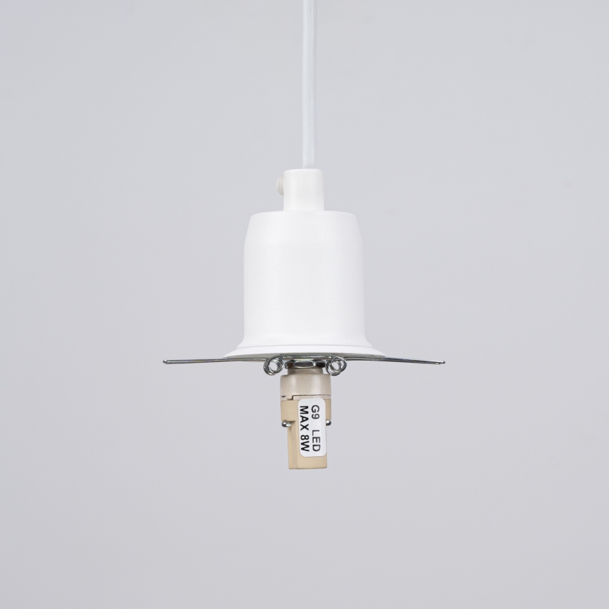 Candeeiro suspenso HYPERION 1xG9/8W/230V branco