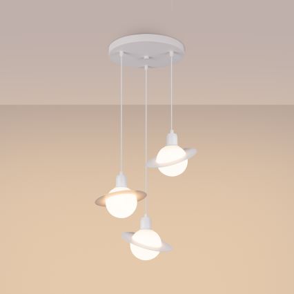 Candeeiro suspenso HYPERION 3xG9/8W/230V branco