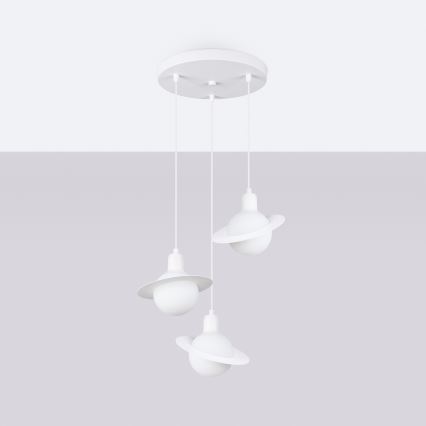 Candeeiro suspenso HYPERION 3xG9/8W/230V branco