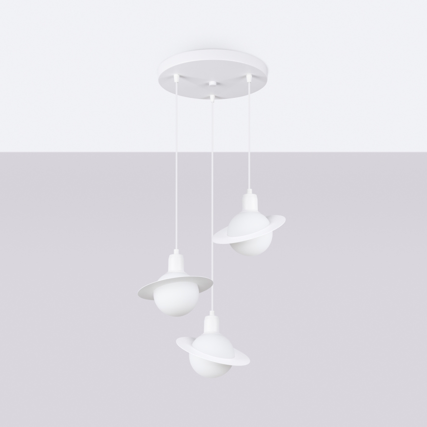 Candeeiro suspenso HYPERION 3xG9/8W/230V branco