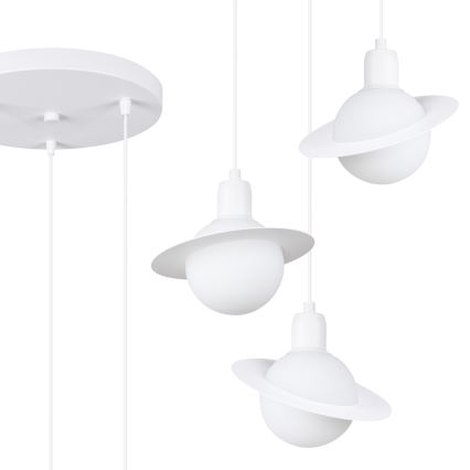 Candeeiro suspenso HYPERION 3xG9/8W/230V branco