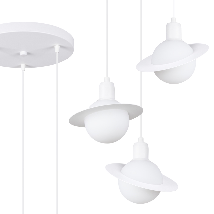 Candeeiro suspenso HYPERION 3xG9/8W/230V branco