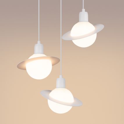 Candeeiro suspenso HYPERION 3xG9/8W/230V branco