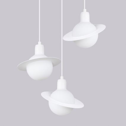 Candeeiro suspenso HYPERION 3xG9/8W/230V branco