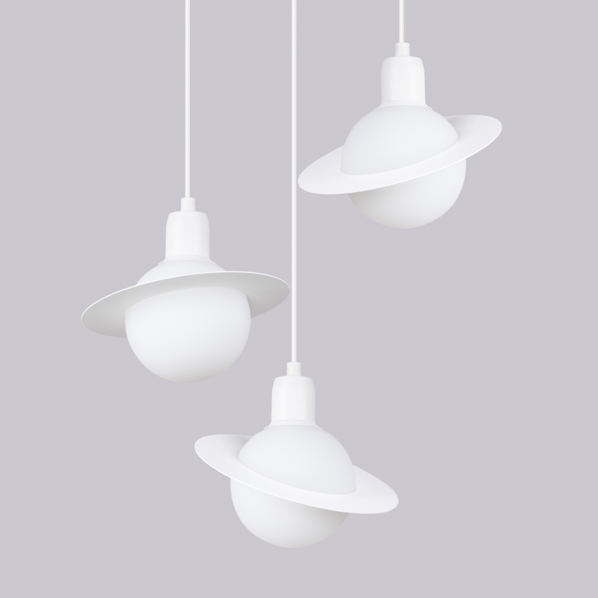 Candeeiro suspenso HYPERION 3xG9/8W/230V branco