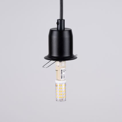 Candeeiro suspenso HYPERION 1xG9/8W/230V preto