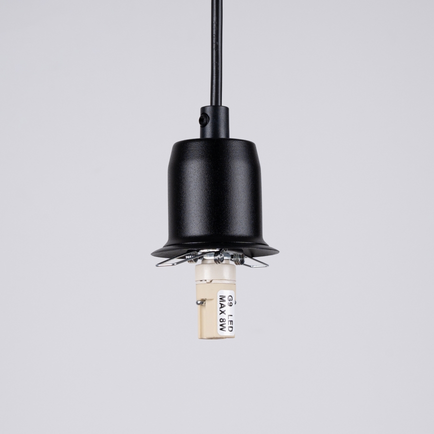 Candeeiro suspenso HYPERION 1xG9/8W/230V preto