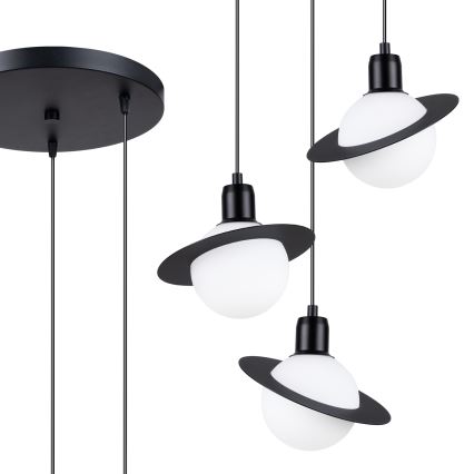 Candeeiro suspenso HYPERION 3xG9/8W/230V preto