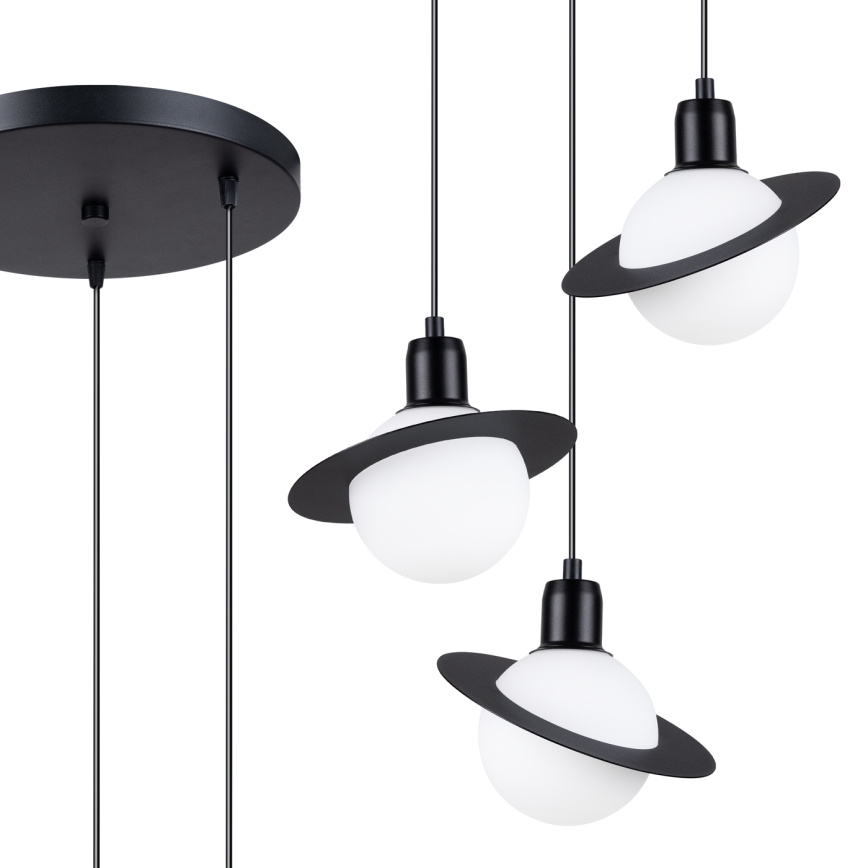 Candeeiro suspenso HYPERION 3xG9/8W/230V preto