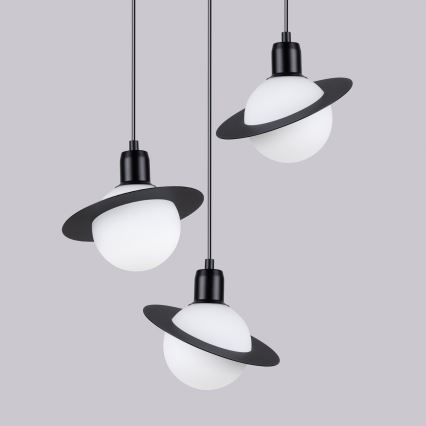 Candeeiro suspenso HYPERION 3xG9/8W/230V preto