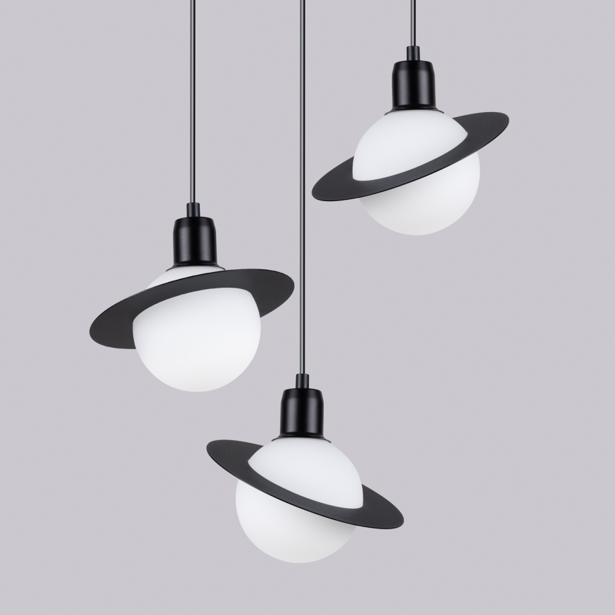 Candeeiro suspenso HYPERION 3xG9/8W/230V preto