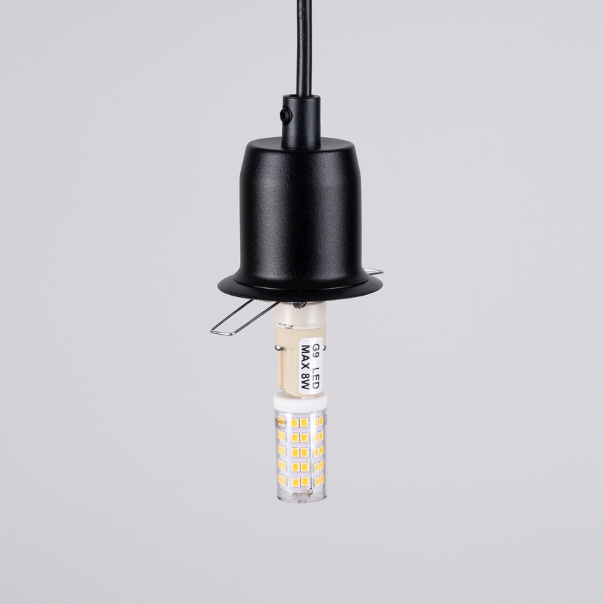 Candeeiro suspenso HYPERION 3xG9/8W/230V preto