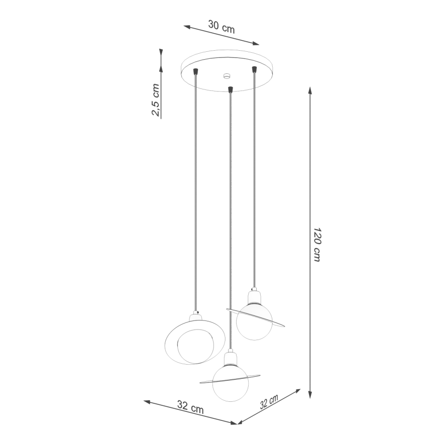 Candeeiro suspenso HYPERION 3xG9/8W/230V preto