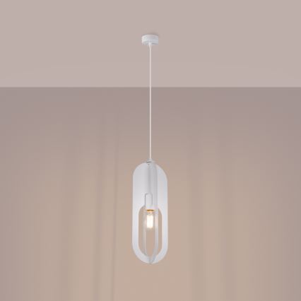 Candeeiro suspenso NICUS 1xE27/15W/230V branco