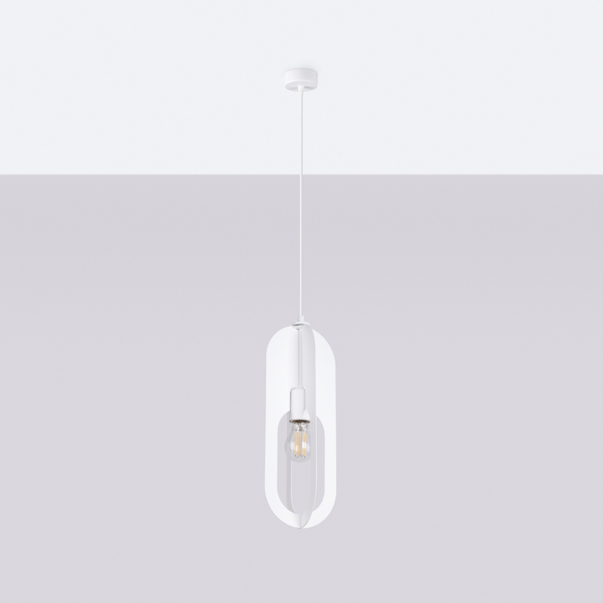 Candeeiro suspenso NICUS 1xE27/15W/230V branco