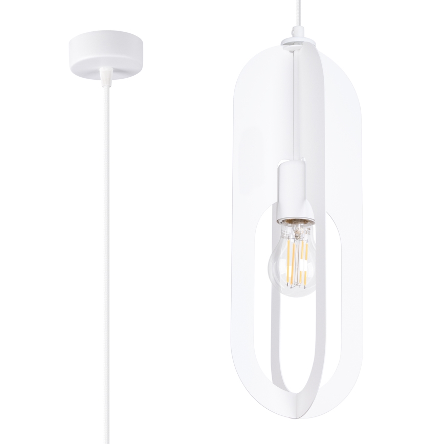 Candeeiro suspenso NICUS 1xE27/15W/230V branco