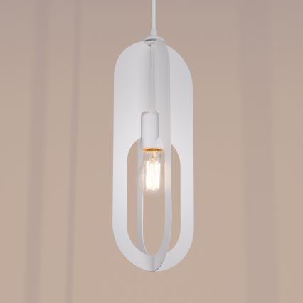 Candeeiro suspenso NICUS 1xE27/15W/230V branco