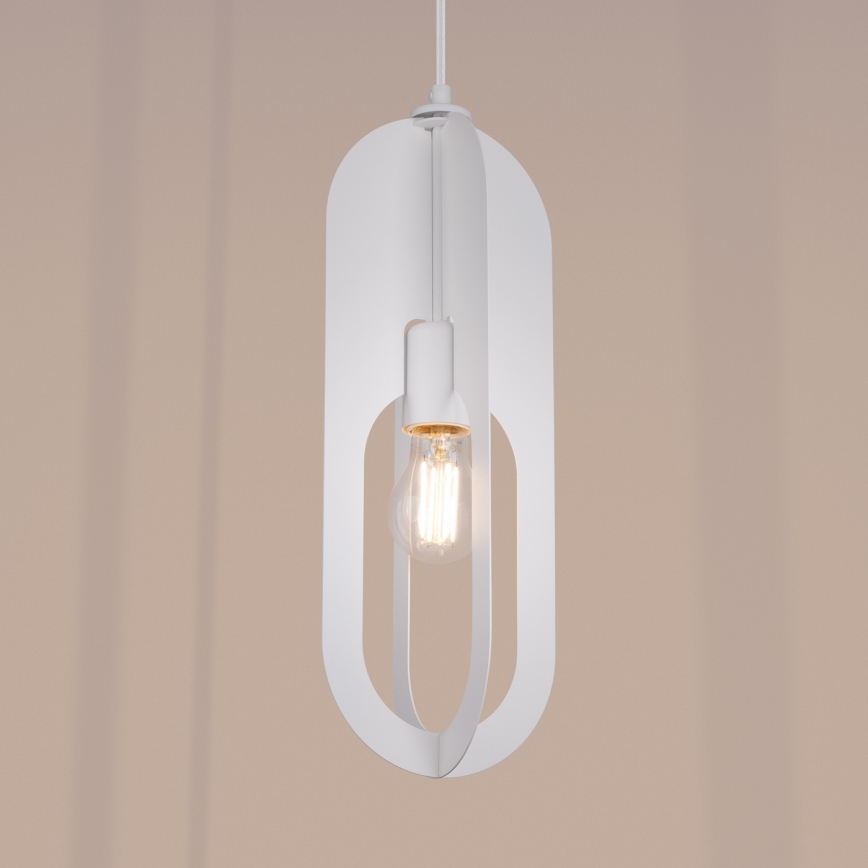 Candeeiro suspenso NICUS 1xE27/15W/230V branco