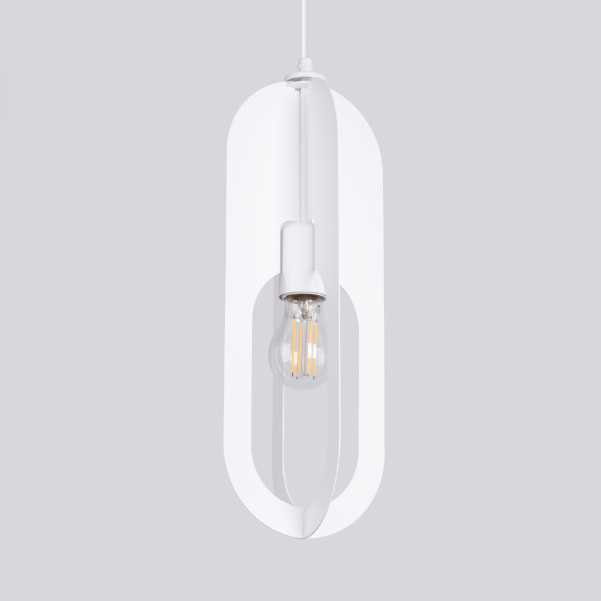 Candeeiro suspenso NICUS 1xE27/15W/230V branco