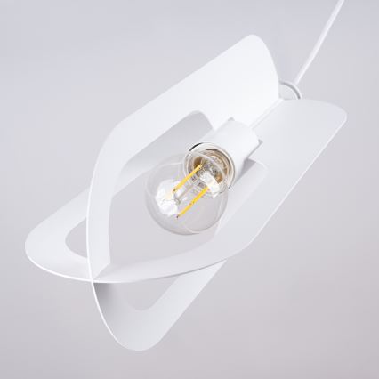 Candeeiro suspenso NICUS 1xE27/15W/230V branco