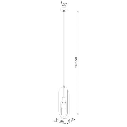 Candeeiro suspenso NICUS 1xE27/15W/230V branco