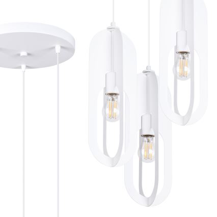 Candeeiro suspenso NICUS 3xE27/15W/230V branco