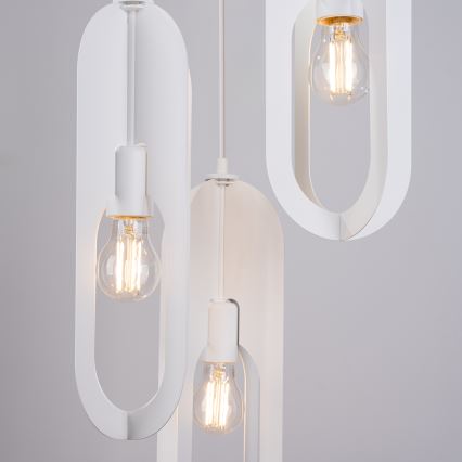 Candeeiro suspenso NICUS 3xE27/15W/230V branco