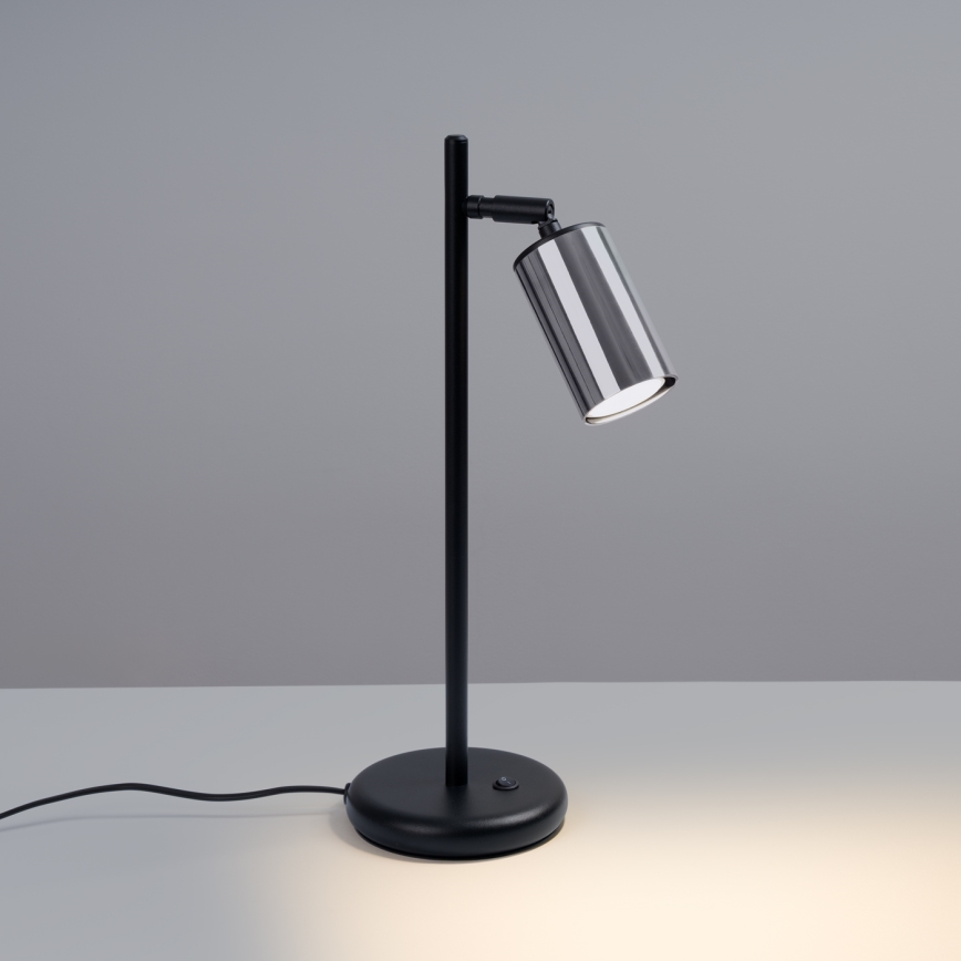 Candeeiro de mesa WINX 1xGU10/10W/230V preto/cromado brilhante