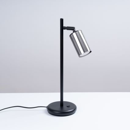 Candeeiro de mesa WINX 1xGU10/10W/230V preto/cromado brilhante