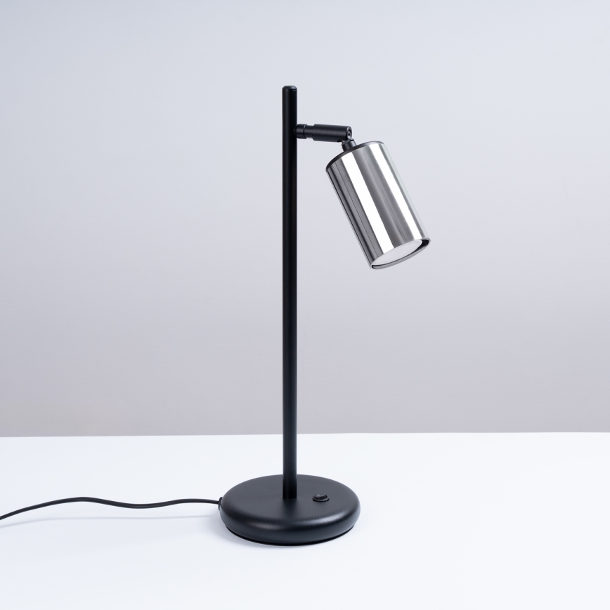 Candeeiro de mesa WINX 1xGU10/10W/230V preto/cromado brilhante