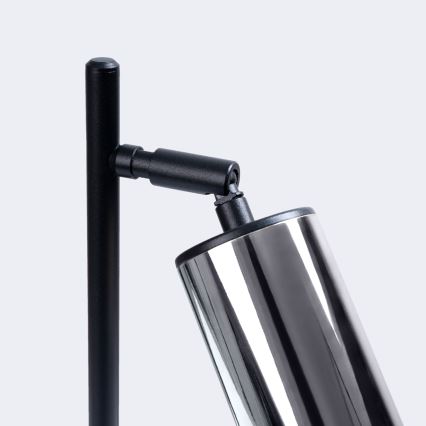 Candeeiro de mesa WINX 1xGU10/10W/230V preto/cromado brilhante