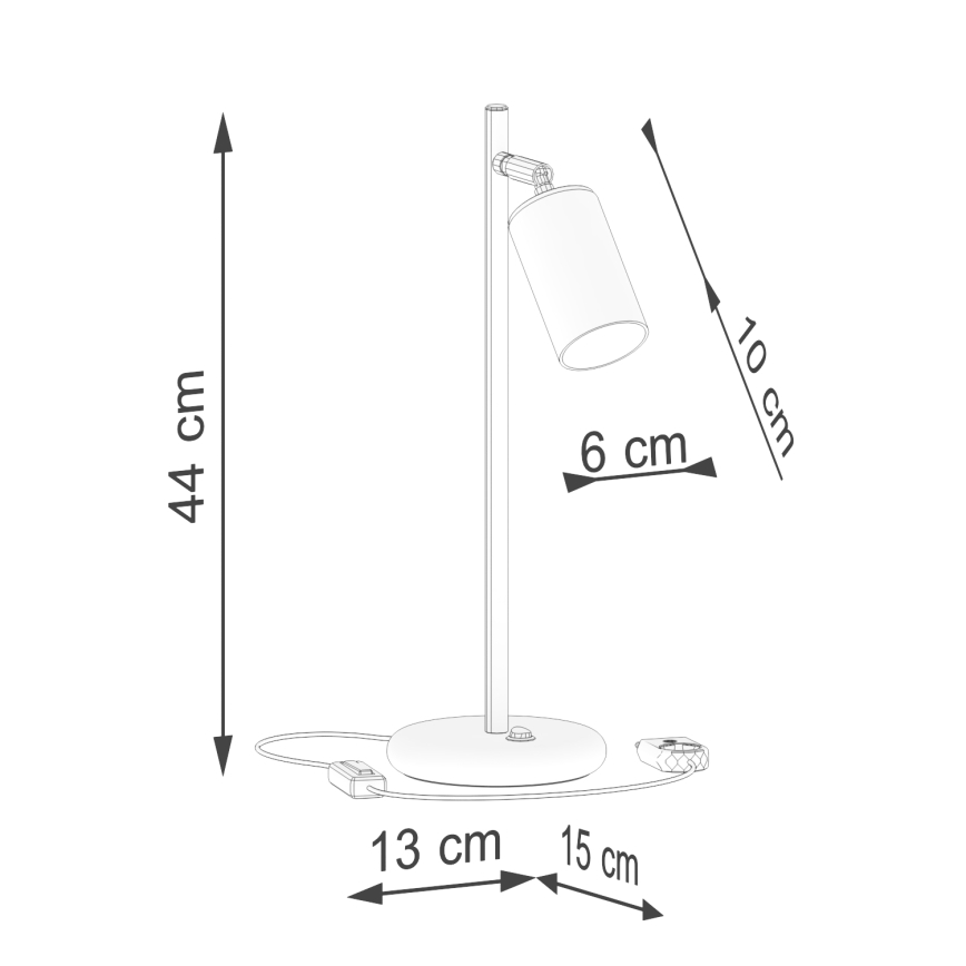 Candeeiro de mesa WINX 1xGU10/10W/230V preto/cromado brilhante