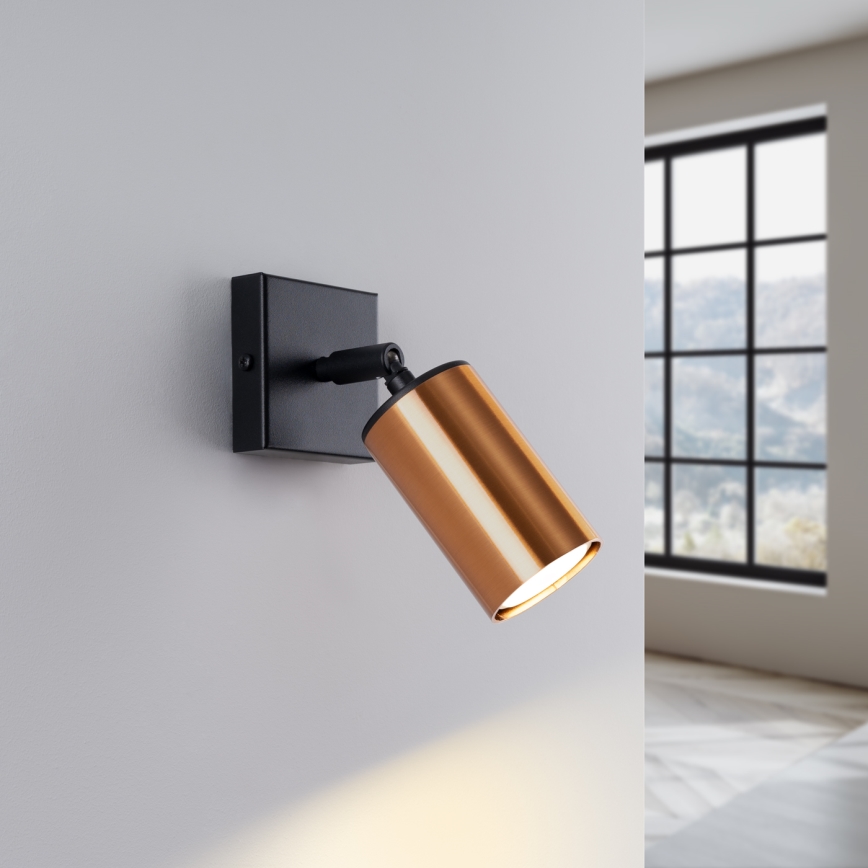 Foco de parede WINX 1xGU10/10W/230V preto/cobre