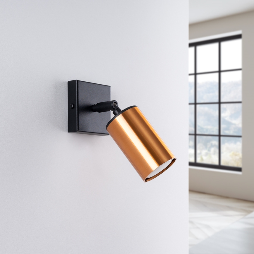 Foco de parede WINX 1xGU10/10W/230V preto/cobre