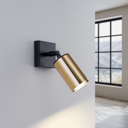 Foco de parede WINX 1xGU10/10W/230V preto/dourado