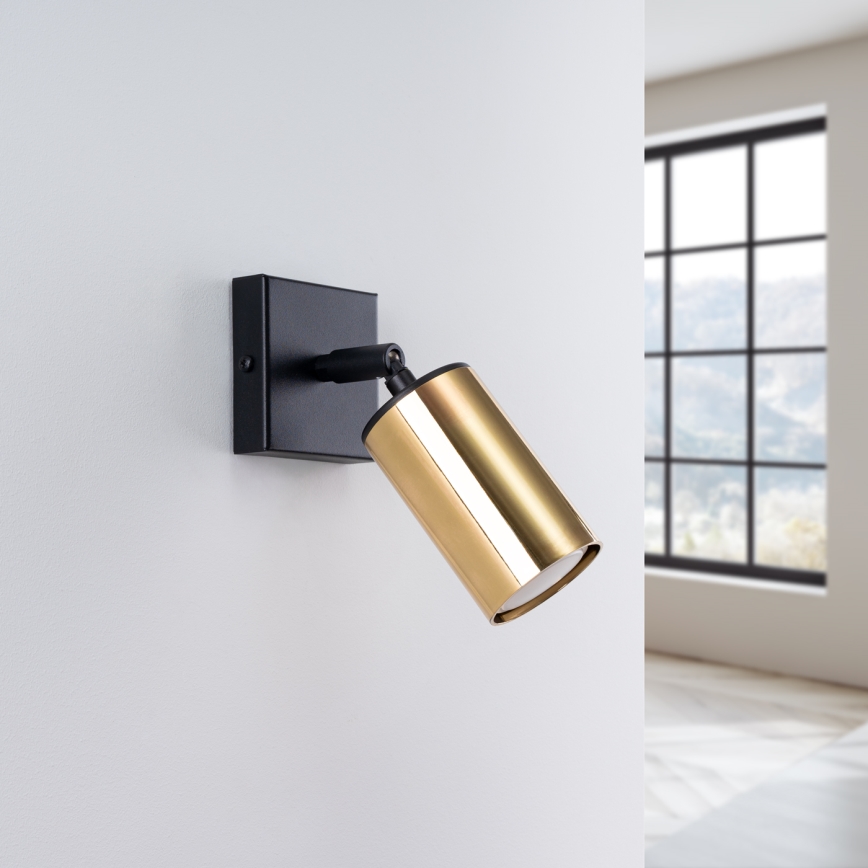 Foco de parede WINX 1xGU10/10W/230V preto/dourado