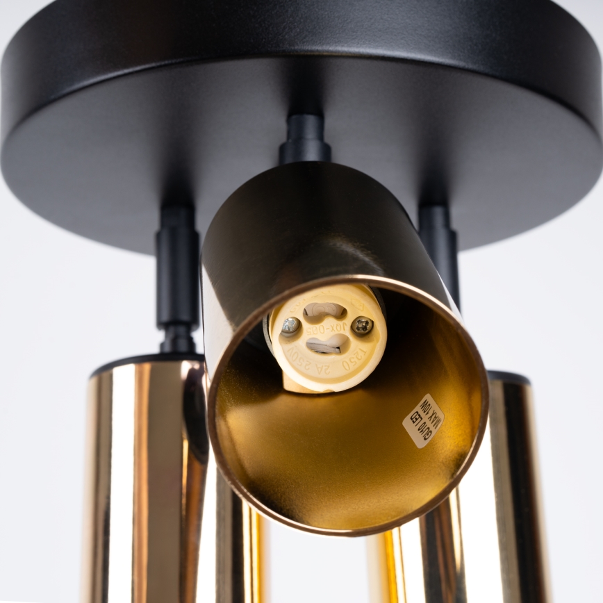 Foco WINX 3xGU10/10W/230V preto/dourado