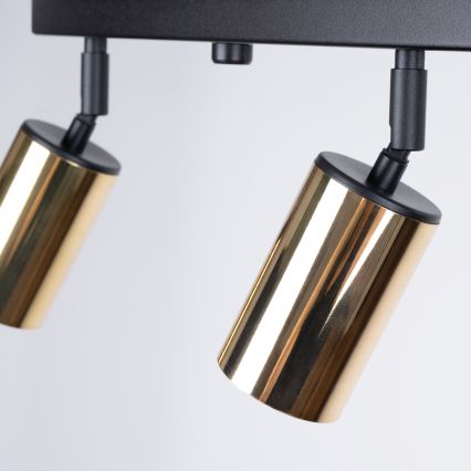 Foco WINX 4xGU10/10W/230V preto/dourado