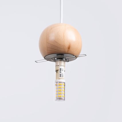 Candeeiro suspenso PEKKA 1xG9/8W/230V branco