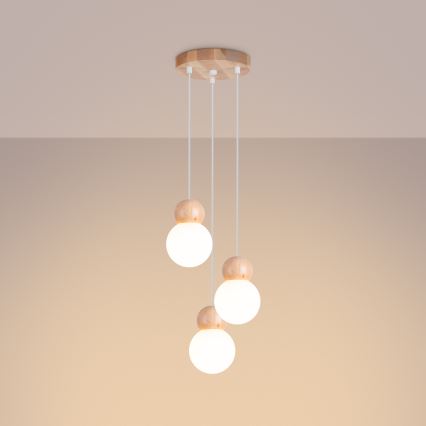 Candeeiro suspenso PEKKA 3xG9/8W/230V branco