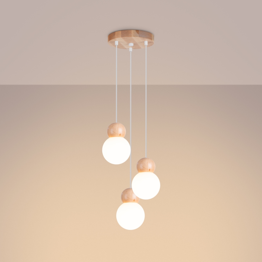 Candeeiro suspenso PEKKA 3xG9/8W/230V branco