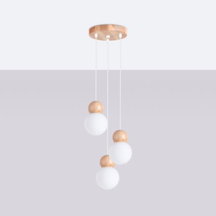 Candeeiro suspenso PEKKA 3xG9/8W/230V branco