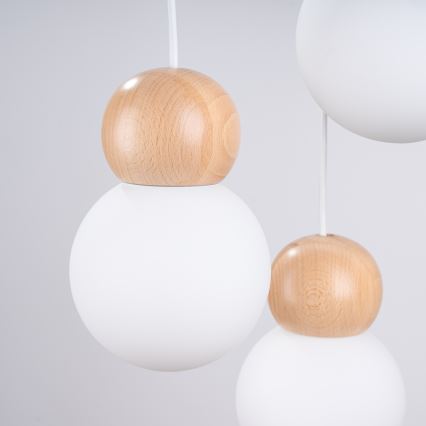 Candeeiro suspenso PEKKA 3xG9/8W/230V branco