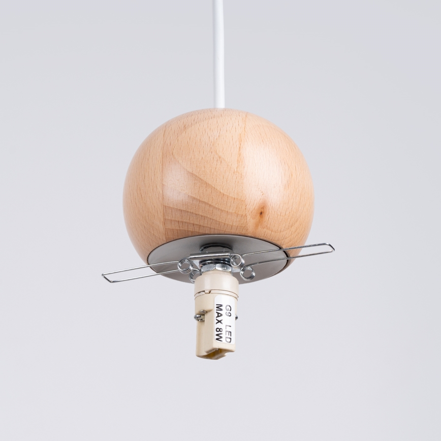 Candeeiro suspenso PEKKA 3xG9/8W/230V branco