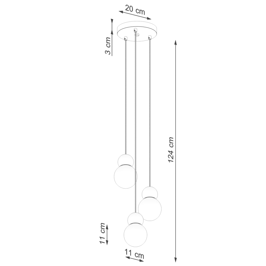 Candeeiro suspenso PEKKA 3xG9/8W/230V branco