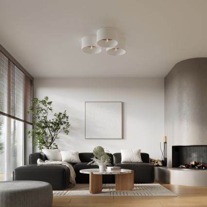 Iluminação de teto TELESTO 1xE27/15W/230V diâmetro 35 cm branco/bege